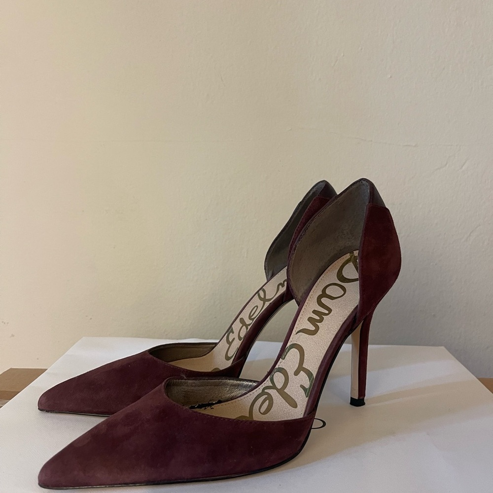 Sam Edelman Suede Stiletto Heels with D'Orsay Cut/ Pointed Toe